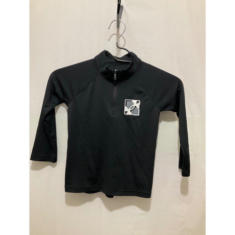 Under Armour Youth Black Quarter Zip Long Sleeve Athletic‎ Shirt Size 5